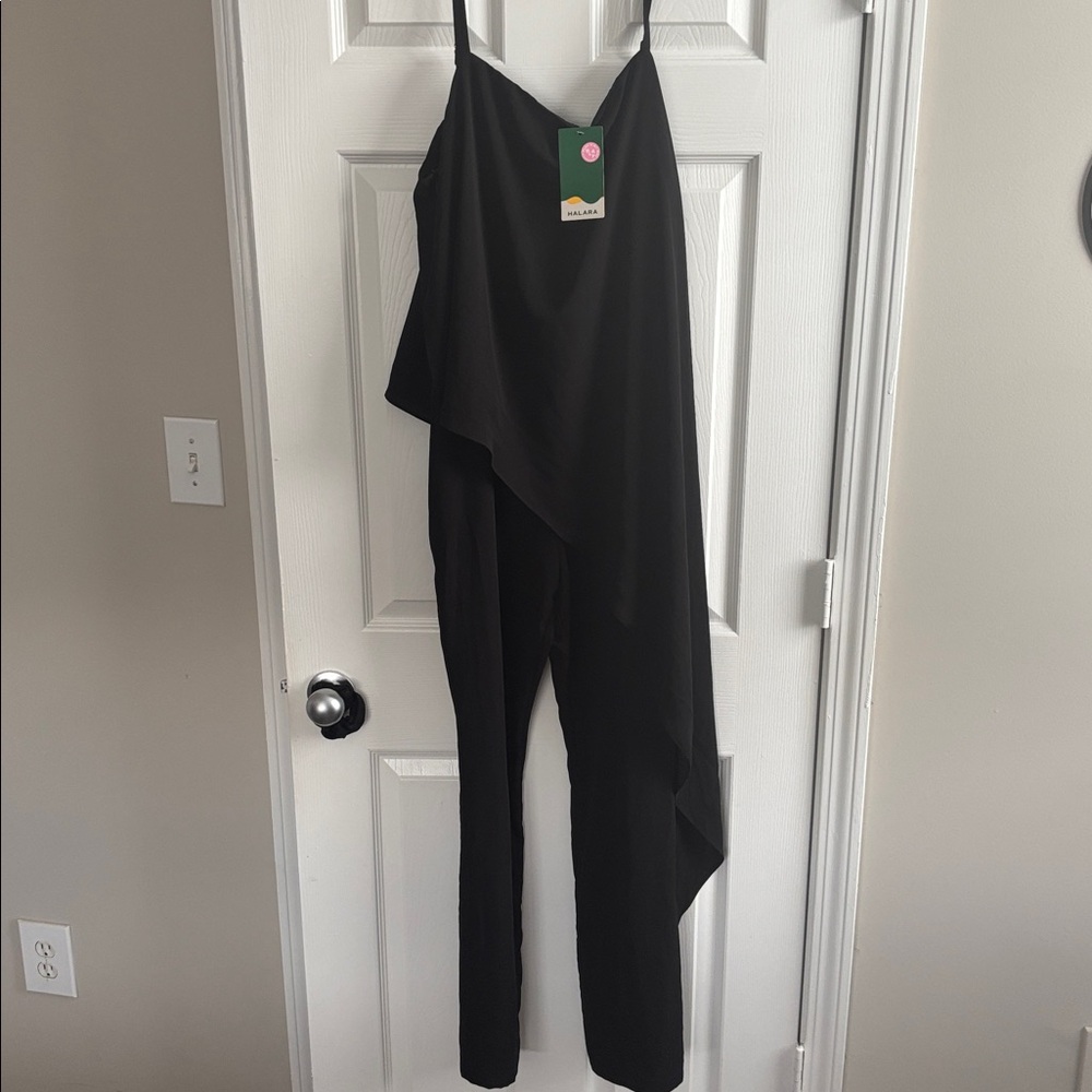 HALARA Black Asymmetrical Jumpsuit
